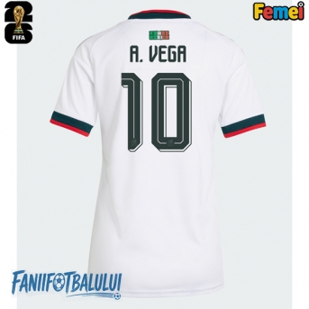 Mexic Alexis Vega #10 Echipament de Fotbal Replică Mondial 2026 Femei Deplasare